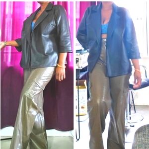 Faux Leather Pants Set